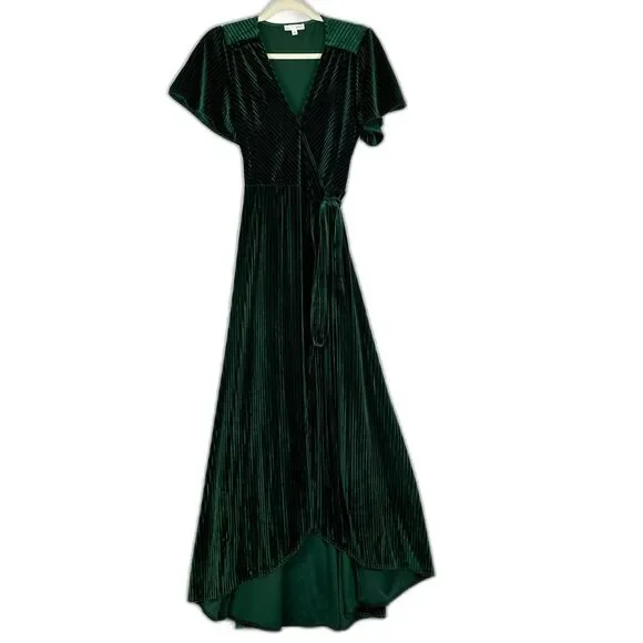 green emerald velvet dress Baltic Born Womens Vera Maxi Dress | Emerald